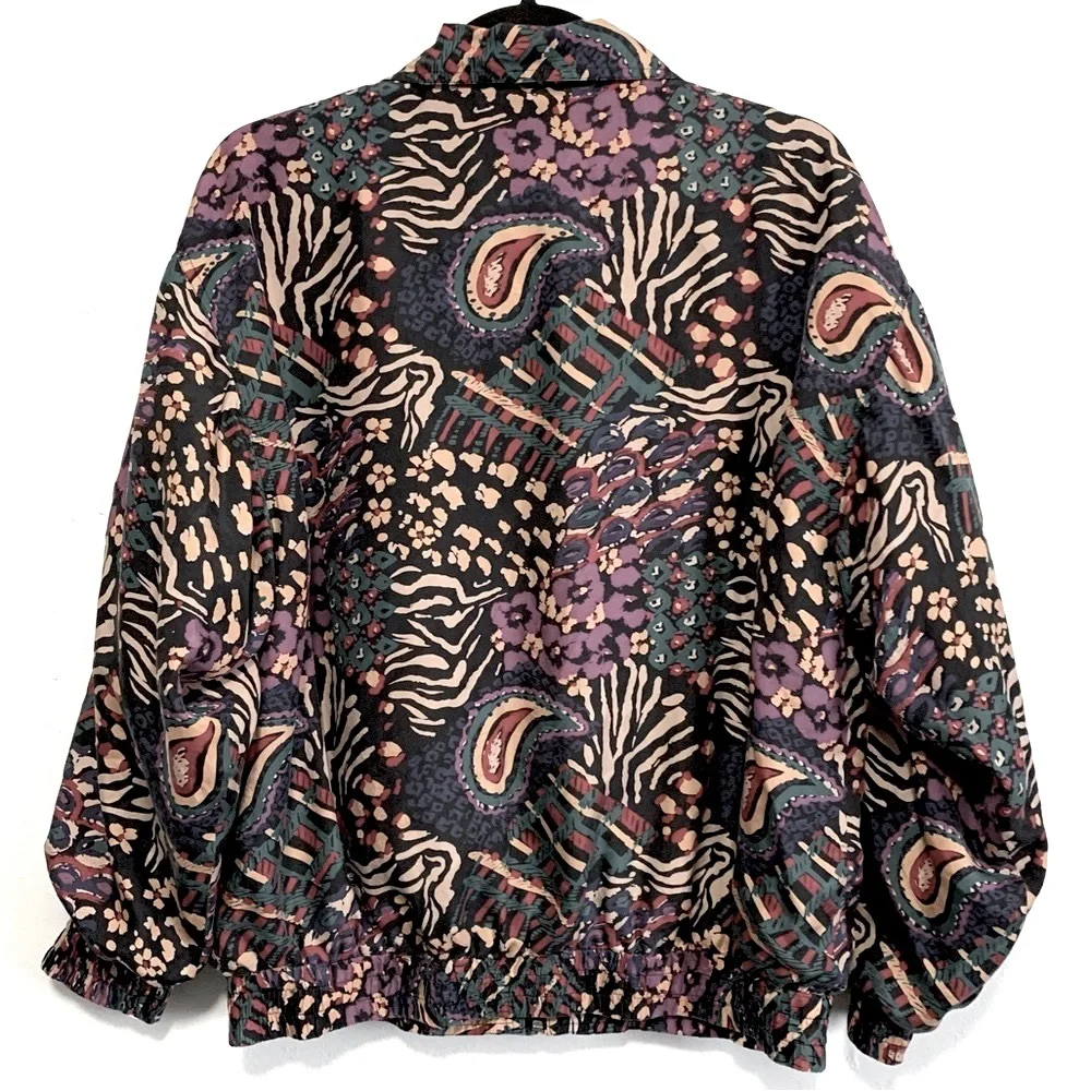 Rhoda Lynne Vintage 100% Silk Windbreaker Jacket